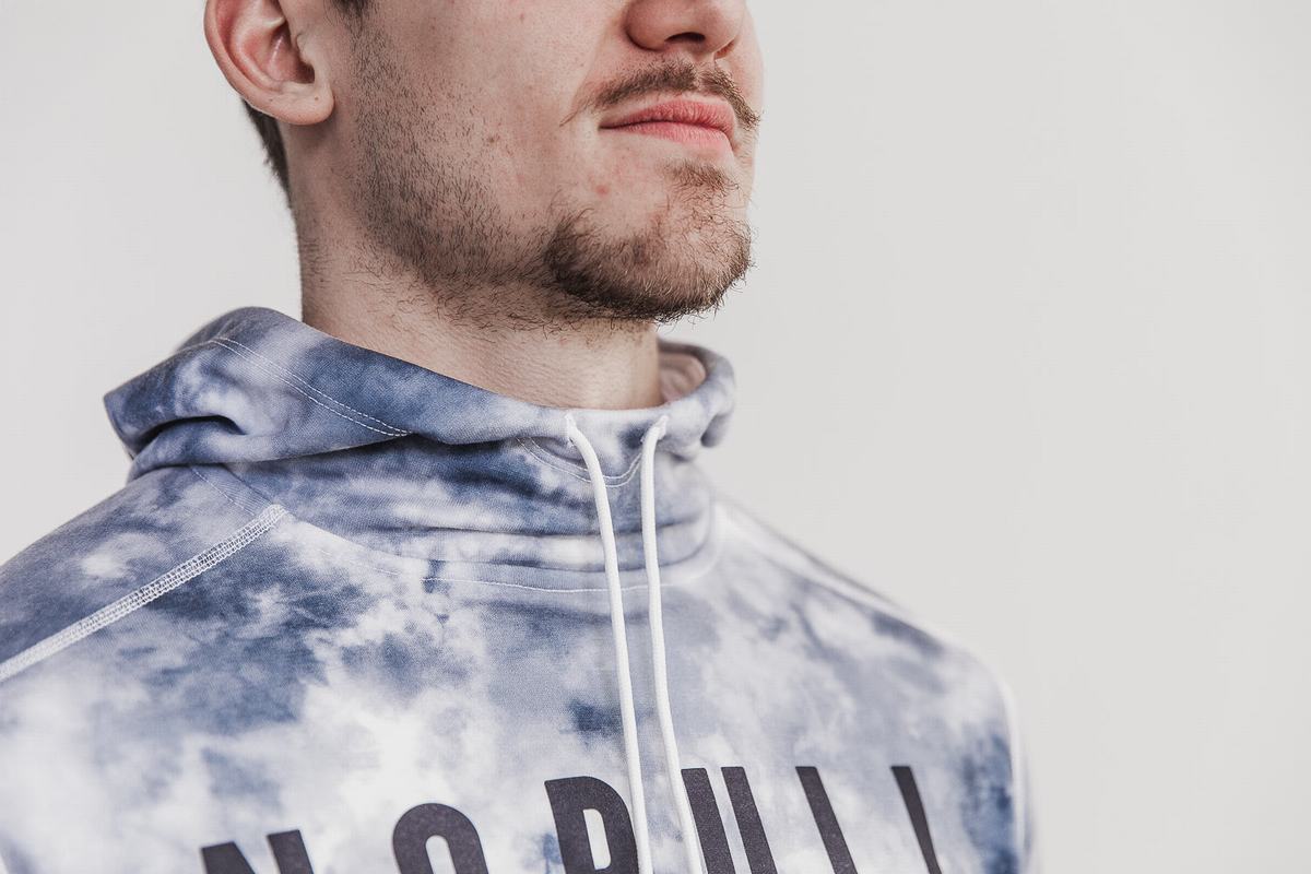 Nobull Tie-Dye Men's Hoodie White | Australia (JN0986)